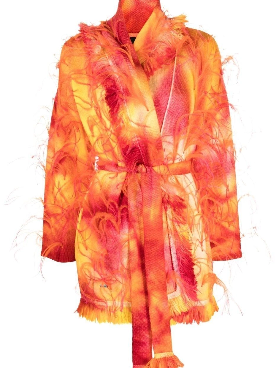 feather-trim Alanui Women Sunset cardigan 0704